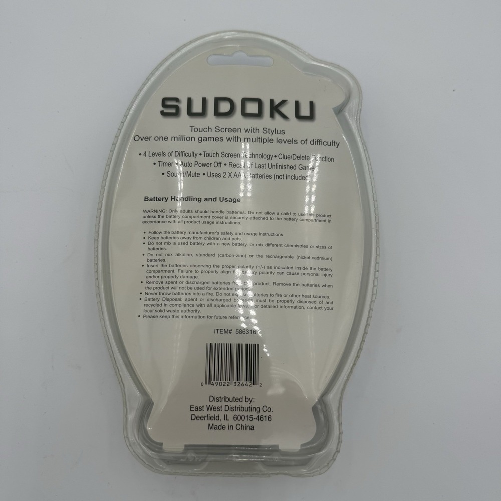 New Sudoku Handheld Touch Screen & Stylus Over 1 Million Games 4 Levels Silver - Picture 2 of 4